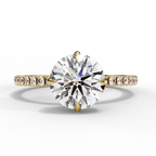 2.50ct Round Brilliant Cut Lab-Grown Diamond Engagement Ring | 18K Gold Vermeil Pavé | VR260002