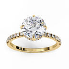 2.50ct Round Brilliant Cut Lab-Grown Diamond Engagement Ring | 18K Gold Vermeil Pavé | VR260002