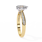 Pear-Cut Lab-Grown Diamond Solitaire Ring | Pavé Bridge, Gallery & Shank | VR260067