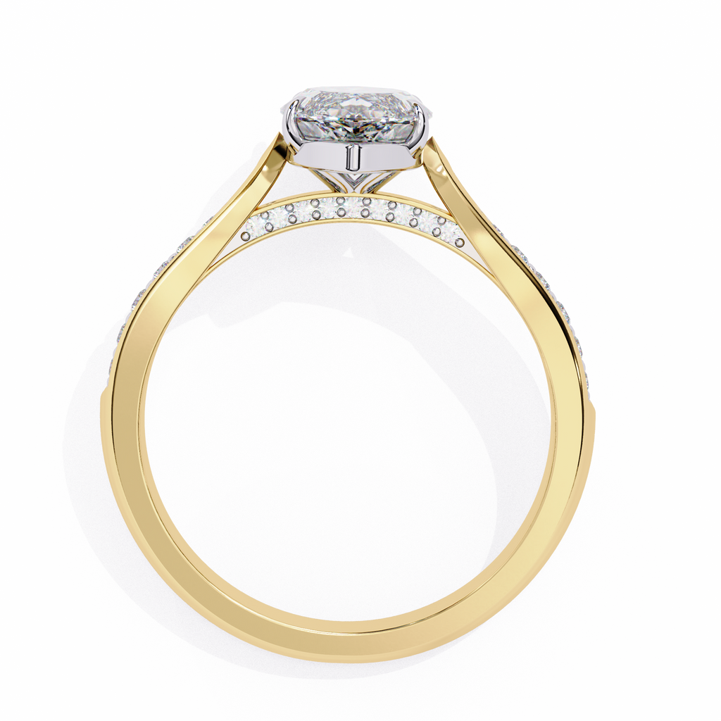 Marquise-Cut Lab-Grown Diamond Solitaire Ring | Pavé Bridge, Gallery & Shank | VR260068