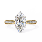 Marquise-Cut Lab-Grown Diamond Solitaire Ring | Pavé Bridge, Gallery & Shank | VR260068