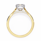 Radiant-Cut Lab-Grown Diamond Solitaire Ring | Pavé Bridge, Gallery & Shank | VR260070