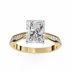 Radiant-Cut Lab-Grown Diamond Solitaire Ring | Pavé Bridge, Gallery & Shank | VR260070