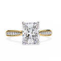 Radiant-Cut Lab-Grown Diamond Solitaire Ring | Pavé Bridge, Gallery & Shank | VR260070