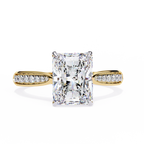 Radiant-Cut Lab-Grown Diamond Solitaire Ring | Pavé Bridge, Gallery & Shank | VR260070