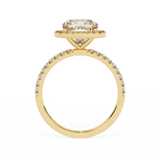 1.75ct Cushion Cut Lab-Grown Diamond Halo Engagement Ring | Pavé Halo & Diamond Shank