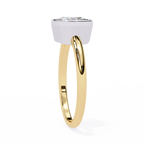 Cushion-Cut Lab-Grown Diamond Bezel Solitaire Ring | Plain Shank | VR260073