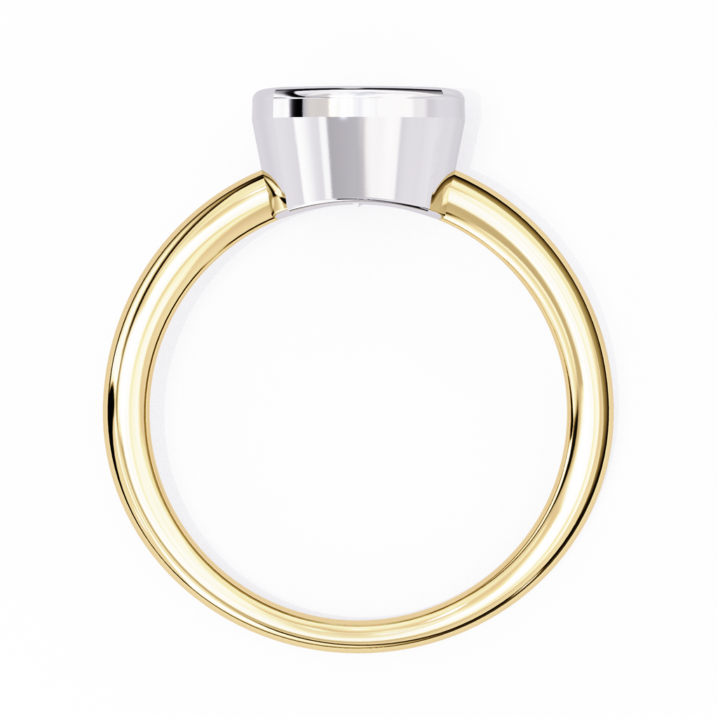 Cushion-Cut Lab-Grown Diamond Bezel Solitaire Ring | Plain Shank | VR260073
