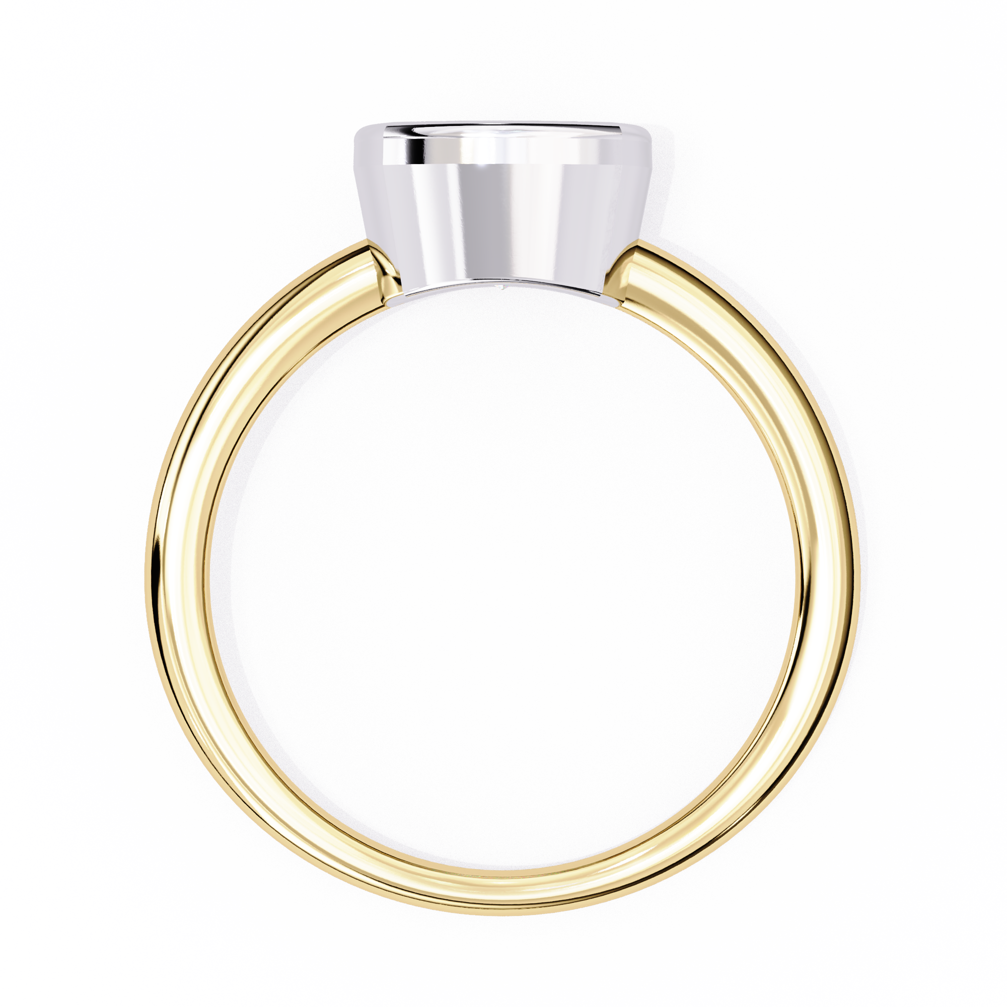 Cushion-Cut Lab-Grown Diamond Bezel Solitaire Ring | Plain Shank | VR260073