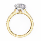Cushion-Cut Lab-Grown Diamond Solitaire Ring | Pavé Shank & Hidden Halo Gallery | VR260077