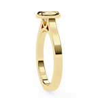 Round-Cut Lab-Grown Diamond Bezel Solitaire Ring | Plain Gold Shank | VR260078