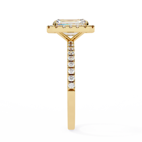 2.00ct Radiant Cut Lab-Grown Diamond Halo Engagement Ring | Pavé Halo & Diamond Shank