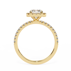 2.00ct Radiant Cut Lab-Grown Diamond Halo Engagement Ring | Pavé Halo & Diamond Shank