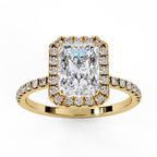 2.00ct Radiant Cut Lab-Grown Diamond Halo Engagement Ring | Pavé Halo & Diamond Shank