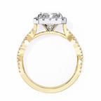 Radiant-Cut Lab-Grown Diamond Halo Ring | Infinity Pavé Shank | VR260081