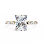 Emerald-Cut Lab-Grown Diamond Solitaire Ring | Shared-Prong Diamond Shank | VR260082