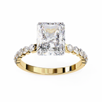 Emerald-Cut Lab-Grown Diamond Solitaire Ring | Shared-Prong Diamond Shank | VR260082