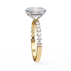Emerald-Cut Lab-Grown Diamond Solitaire Ring | Shared-Prong Diamond Shank | VR260082