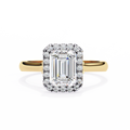 Radiant-Cut Lab-Grown Diamond Halo Ring | Pavé Halo & Plain Shank | VR260084