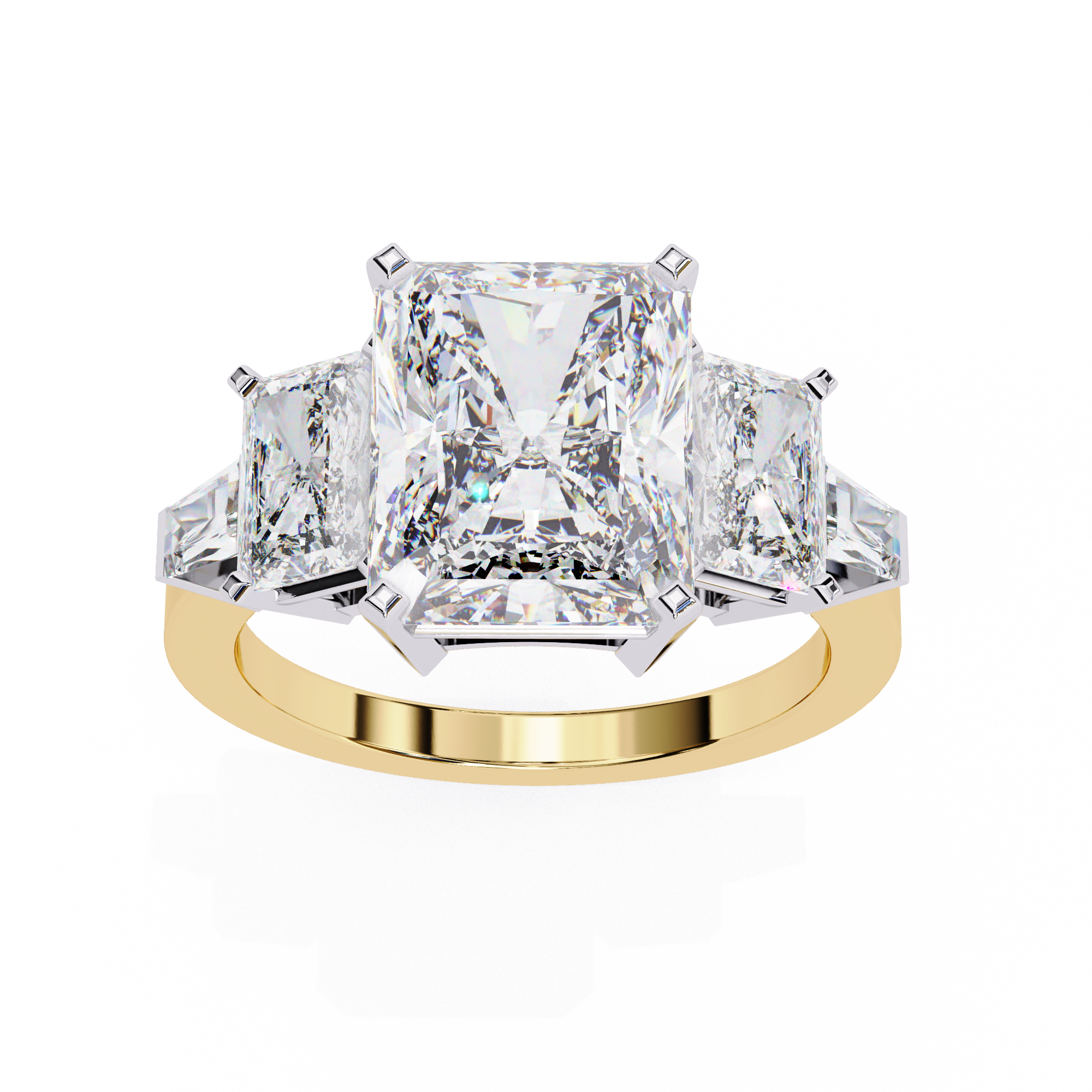 Radiant-Cut Lab-Grown Diamond Five-Stone Ring | Radiant & Baguette Sides | VR260086