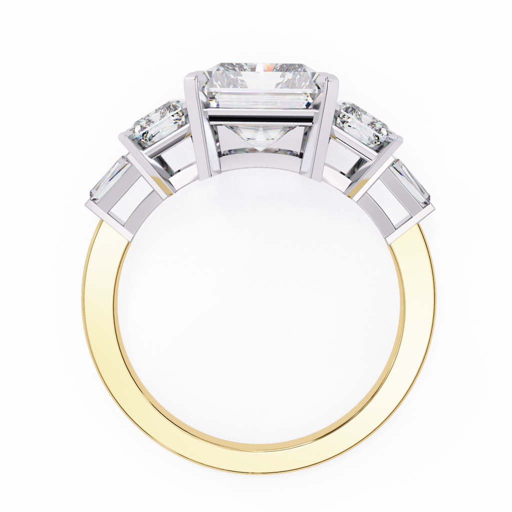 Radiant-Cut Lab-Grown Diamond Five-Stone Ring | Radiant & Baguette Sides | VR260086