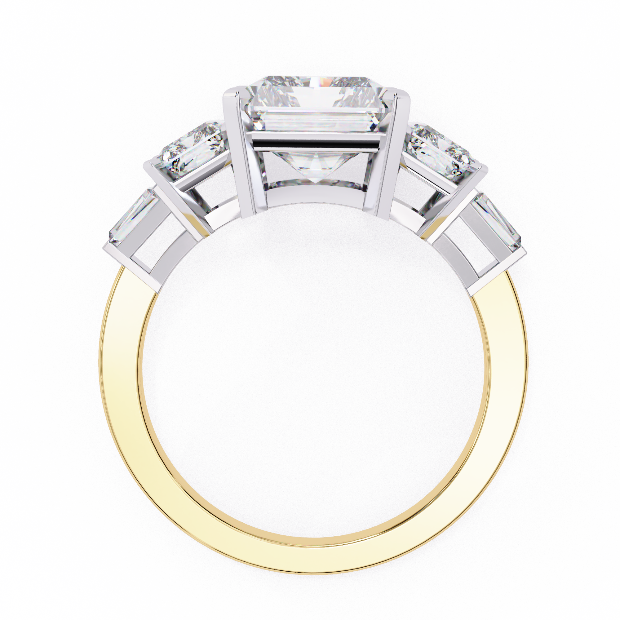 Radiant-Cut Lab-Grown Diamond Five-Stone Ring | Radiant & Baguette Sides | VR260086