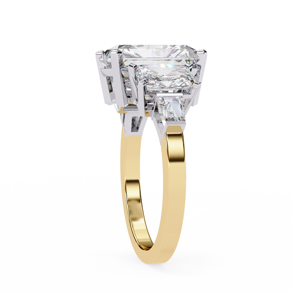 Radiant-Cut Lab-Grown Diamond Five-Stone Ring | Radiant & Baguette Sides | VR260086