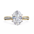 Oval-Cut Lab-Grown Diamond Solitaire Ring | Pavé Bridge & Pavé Shank | VR260093