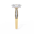 Oval-Cut Lab-Grown Diamond Solitaire Ring | Pavé Bridge & Pavé Shank | VR260093