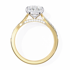 Oval-Cut Lab-Grown Diamond Solitaire Ring | Pavé Bridge & Pavé Shank | VR260093