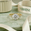2.50ct Round Brilliant Cut Lab-Grown Diamond Engagement Ring | 18K Gold Vermeil Pavé | VR260002