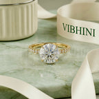 2.50ct Round Brilliant Cut Lab-Grown Diamond Engagement Ring | 18K Gold Vermeil Pavé | VR260002
