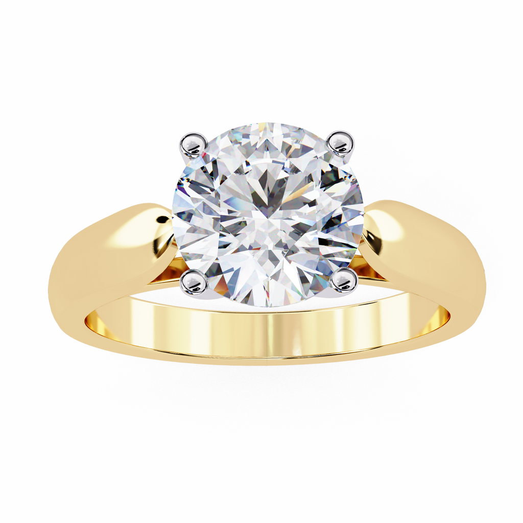 2.00ct Round Brilliant Lab-Grown Diamond Ring | Four-Prong Cathedral Setting | Wide Tapered Shank | VR260029