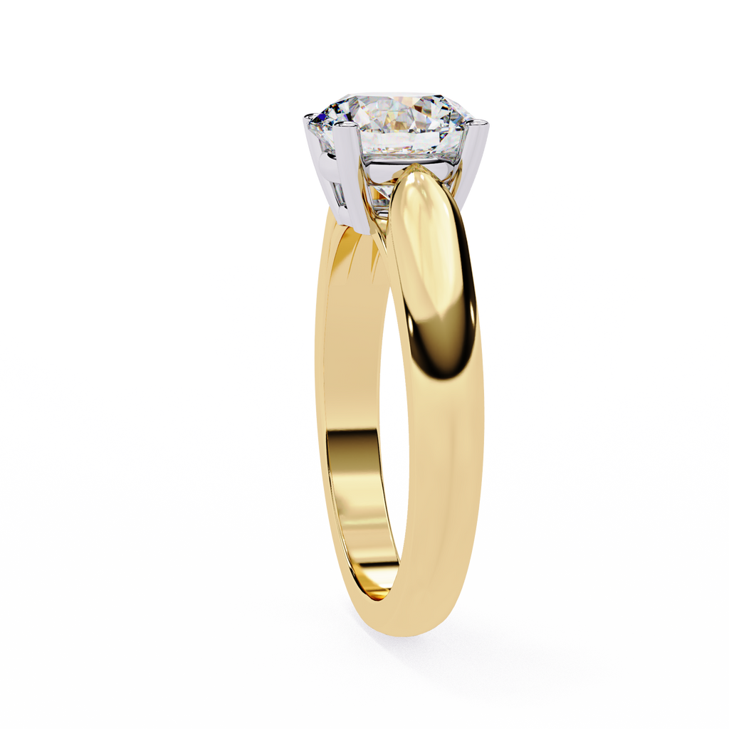 2.00ct Round Brilliant Lab-Grown Diamond Ring | Four-Prong Cathedral Setting | Wide Tapered Shank | VR260029