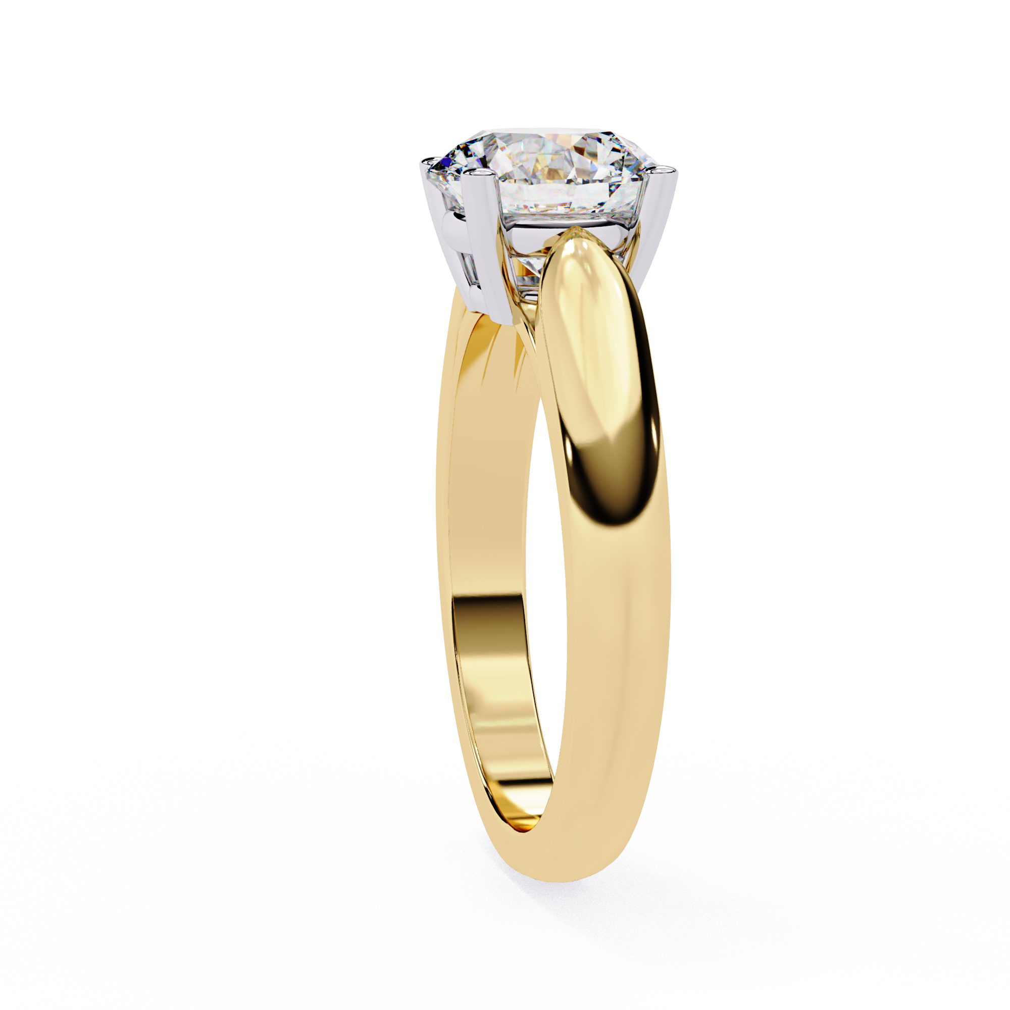 2.00ct Round Brilliant Lab-Grown Diamond Ring | Four-Prong Cathedral Setting | Wide Tapered Shank | VR260029