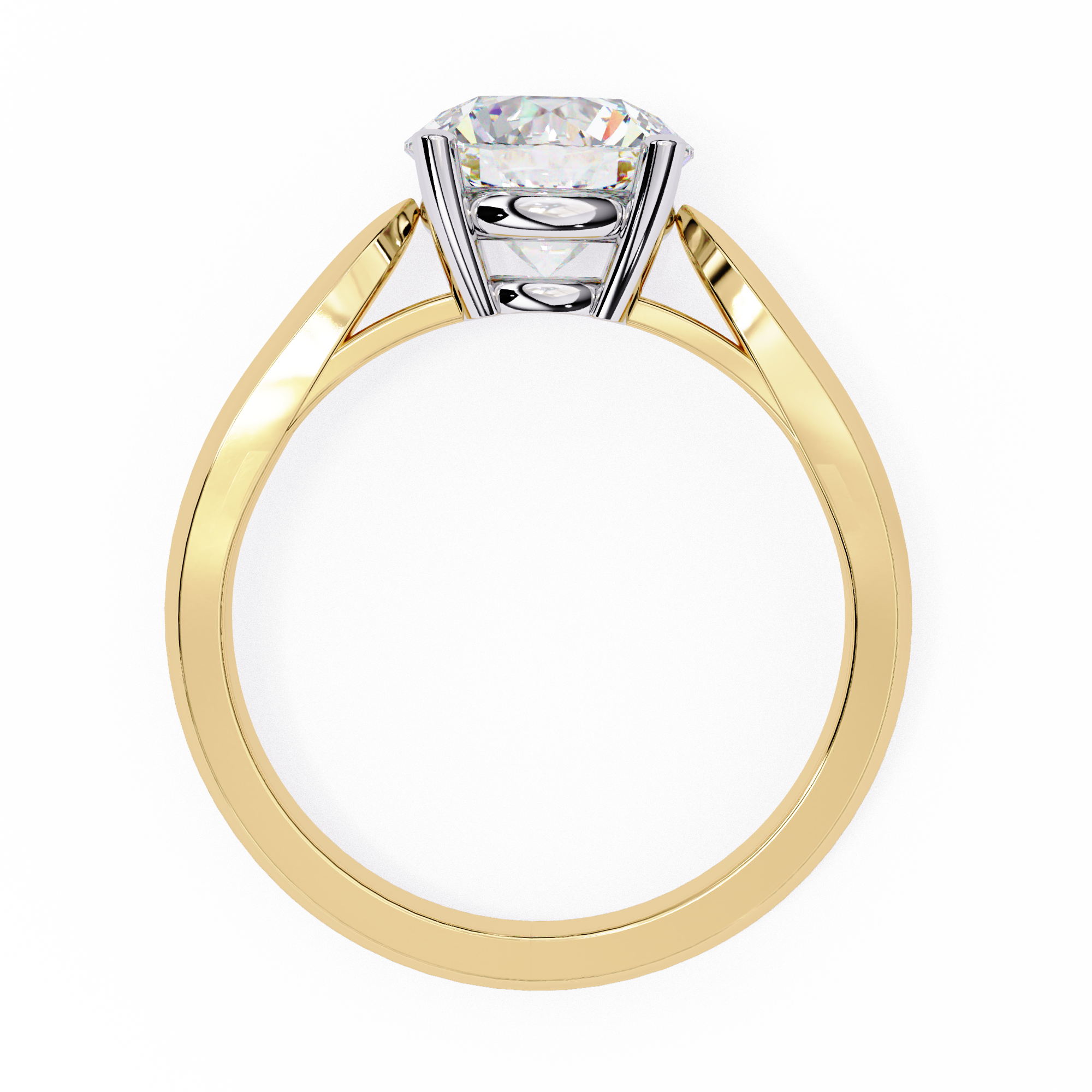2.00ct Round Brilliant Lab-Grown Diamond Ring | Four-Prong Cathedral Setting | Wide Tapered Shank | VR260029
