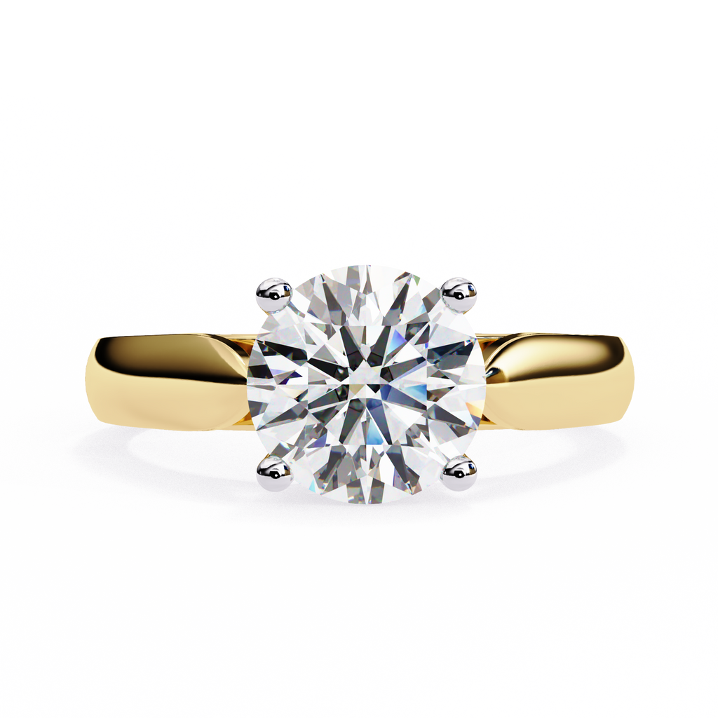 2.00ct Round Brilliant Lab-Grown Diamond Ring | Four-Prong Cathedral Setting | Wide Tapered Shank | VR260029