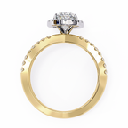 1.00ct Oval Cut Lab-Grown Diamond Ring | Pavé Halo & Pavé Shank | VR260049