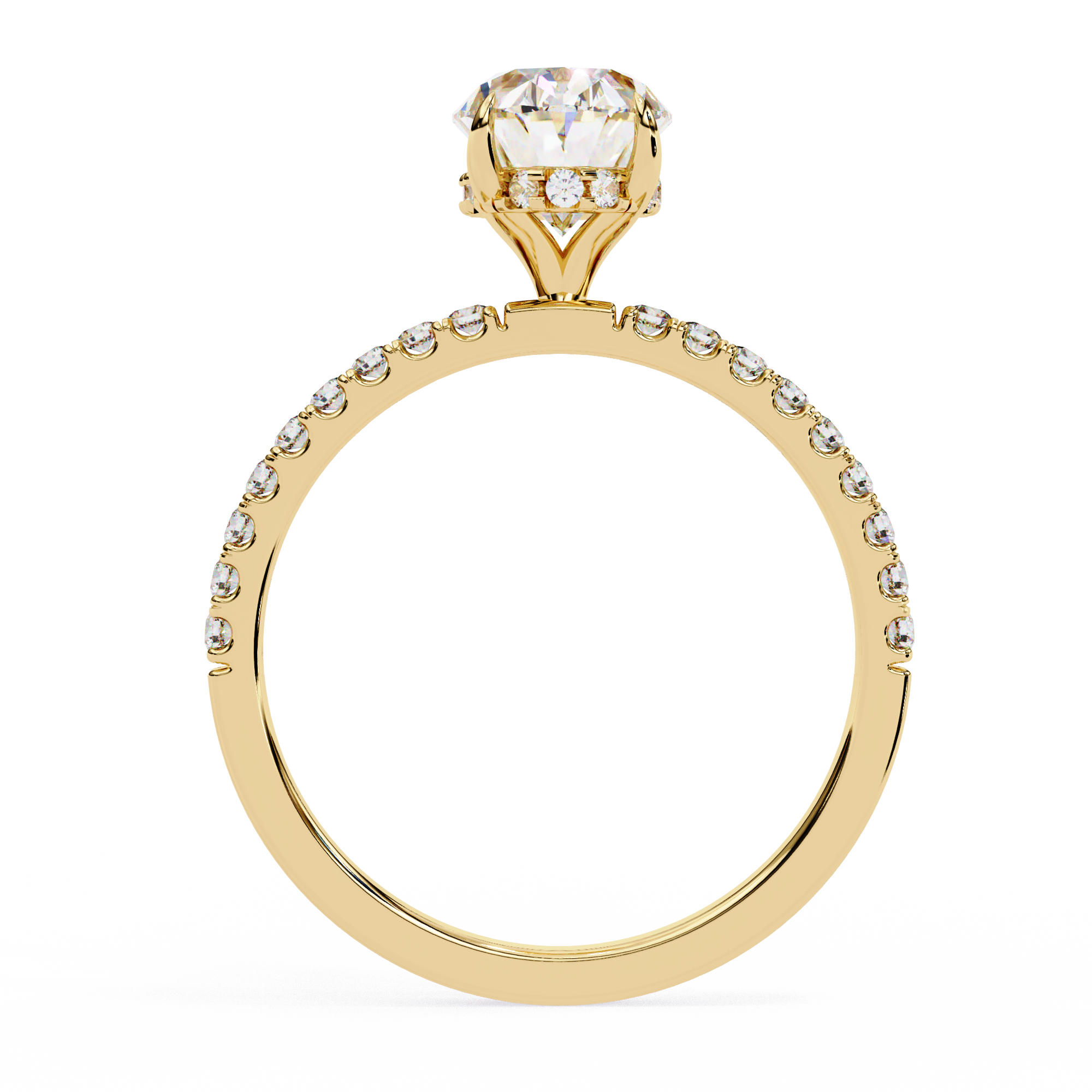 1.25ct Oval Cut Lab-Grown Diamond Engagement Ring | 18K Gold Vermeil Pavé