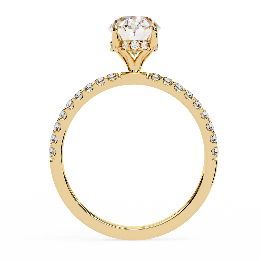 1.25ct Oval Cut Lab-Grown Diamond Engagement Ring | 18K Gold Vermeil Pavé