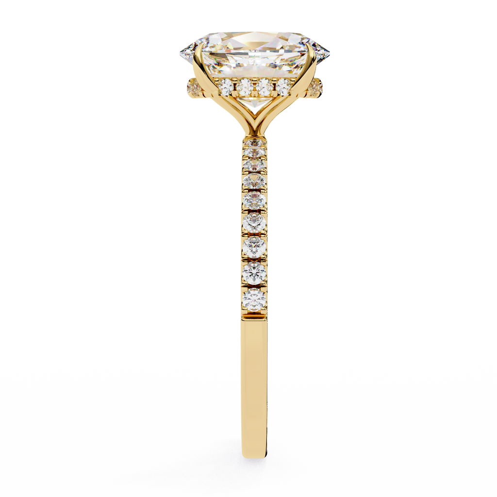 1.25ct Oval Cut Lab-Grown Diamond Engagement Ring | 18K Gold Vermeil Pavé