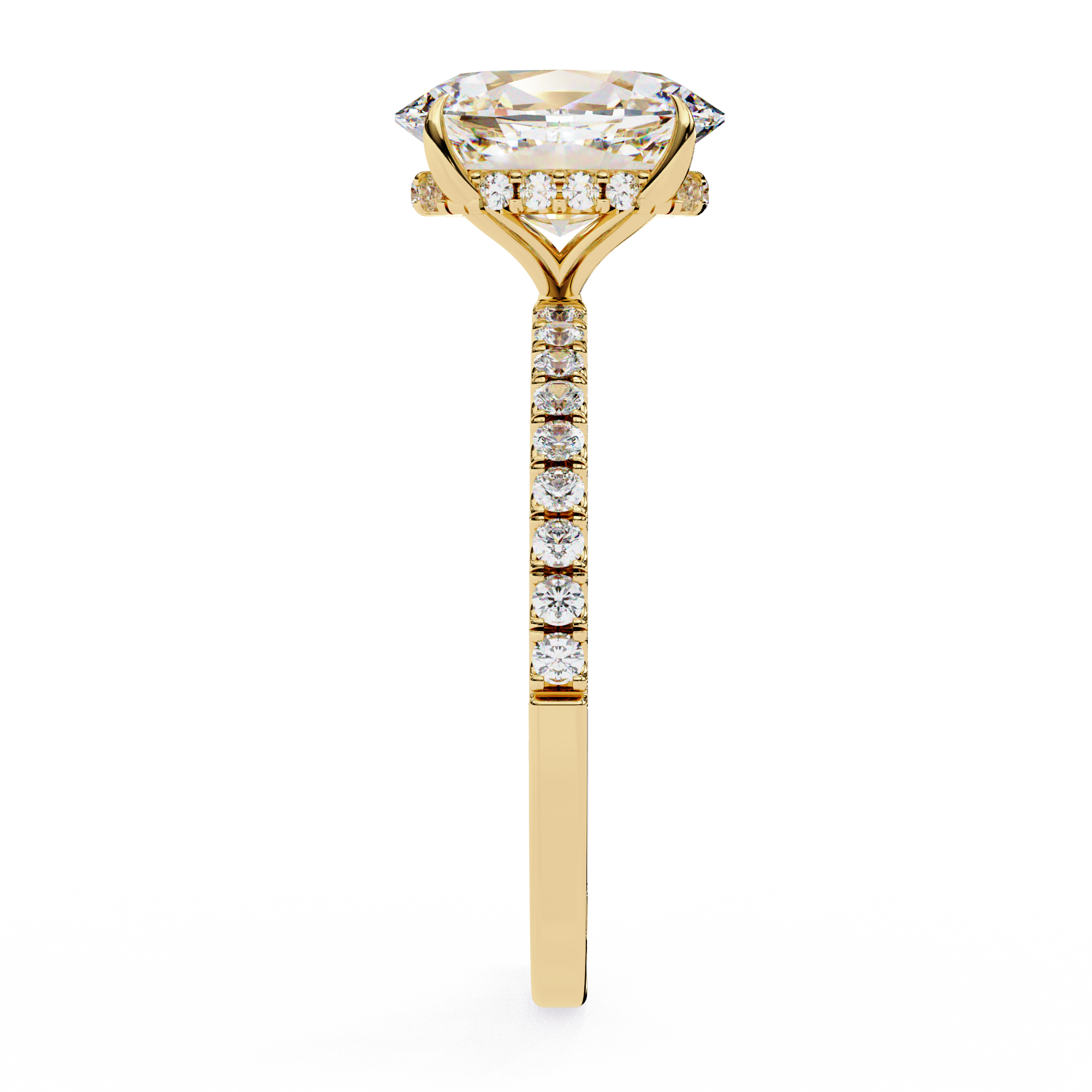 1.25ct Oval Cut Lab-Grown Diamond Engagement Ring | 18K Gold Vermeil Pavé