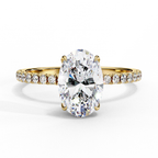 1.25ct Oval Cut Lab-Grown Diamond Engagement Ring | 18K Gold Vermeil Pavé