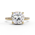 3.25ct Cushion Cut Lab-Grown Diamond Engagement Ring | Hidden Pavé Gallery & Diamond Shank