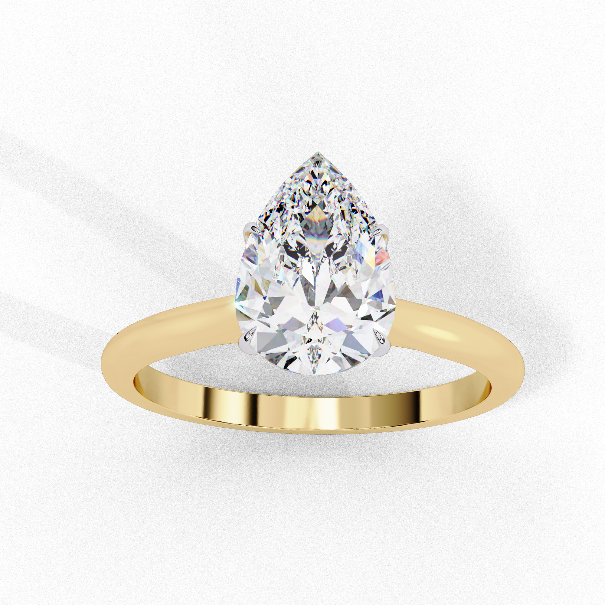 0.90ct Pear Cut Lab-Grown Diamond Solitaire Engagement Ring