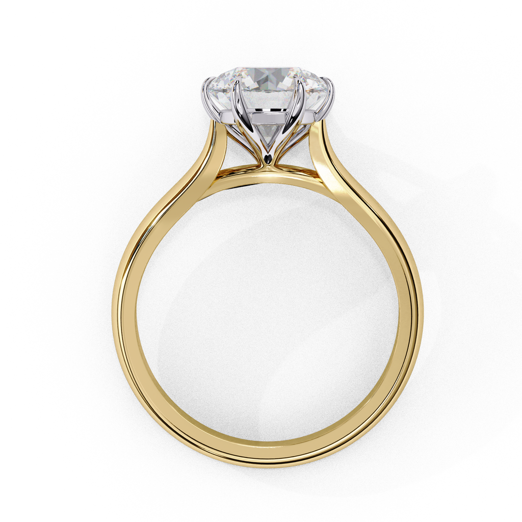 2.00ct Round Brilliant Lab-Grown Diamond Solitaire Engagement Ring | Two-Tone Plain Shank