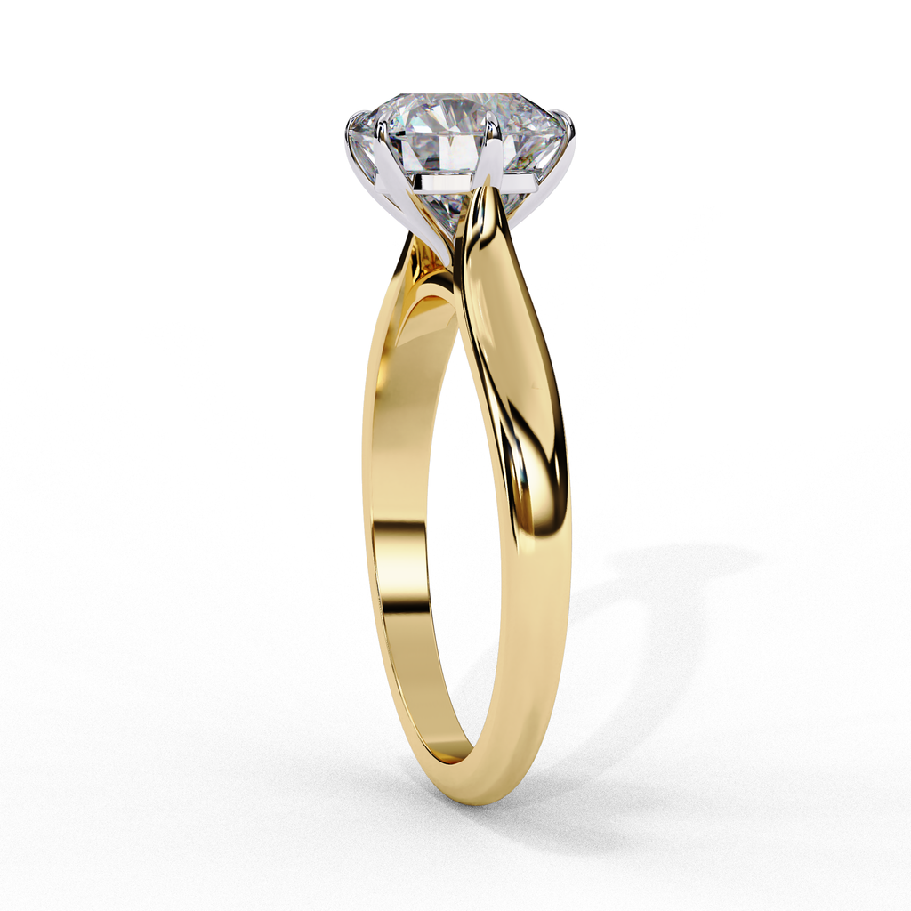2.00ct Round Brilliant Lab-Grown Diamond Solitaire Engagement Ring | Two-Tone Plain Shank