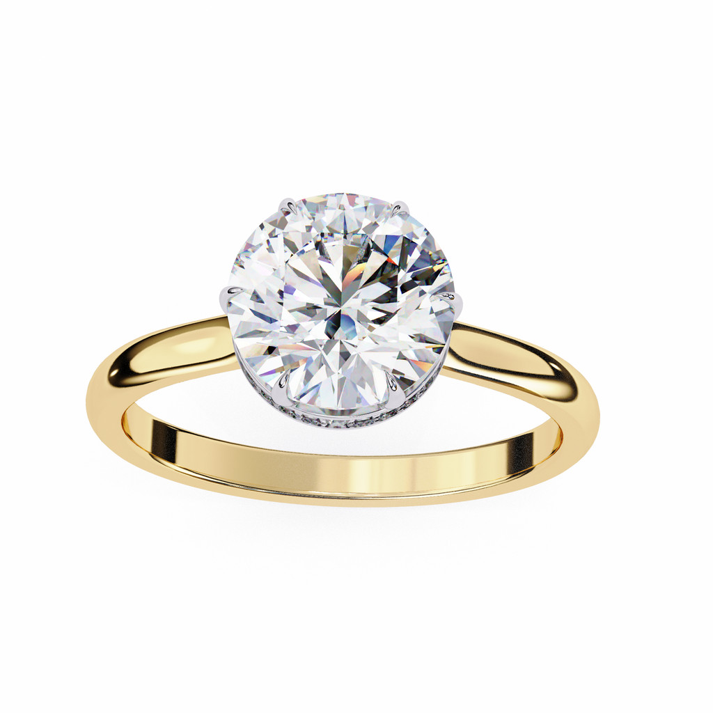 2.25ct Round Brilliant Lab-Grown Diamond Engagement Ring | Hidden Pavé Gallery