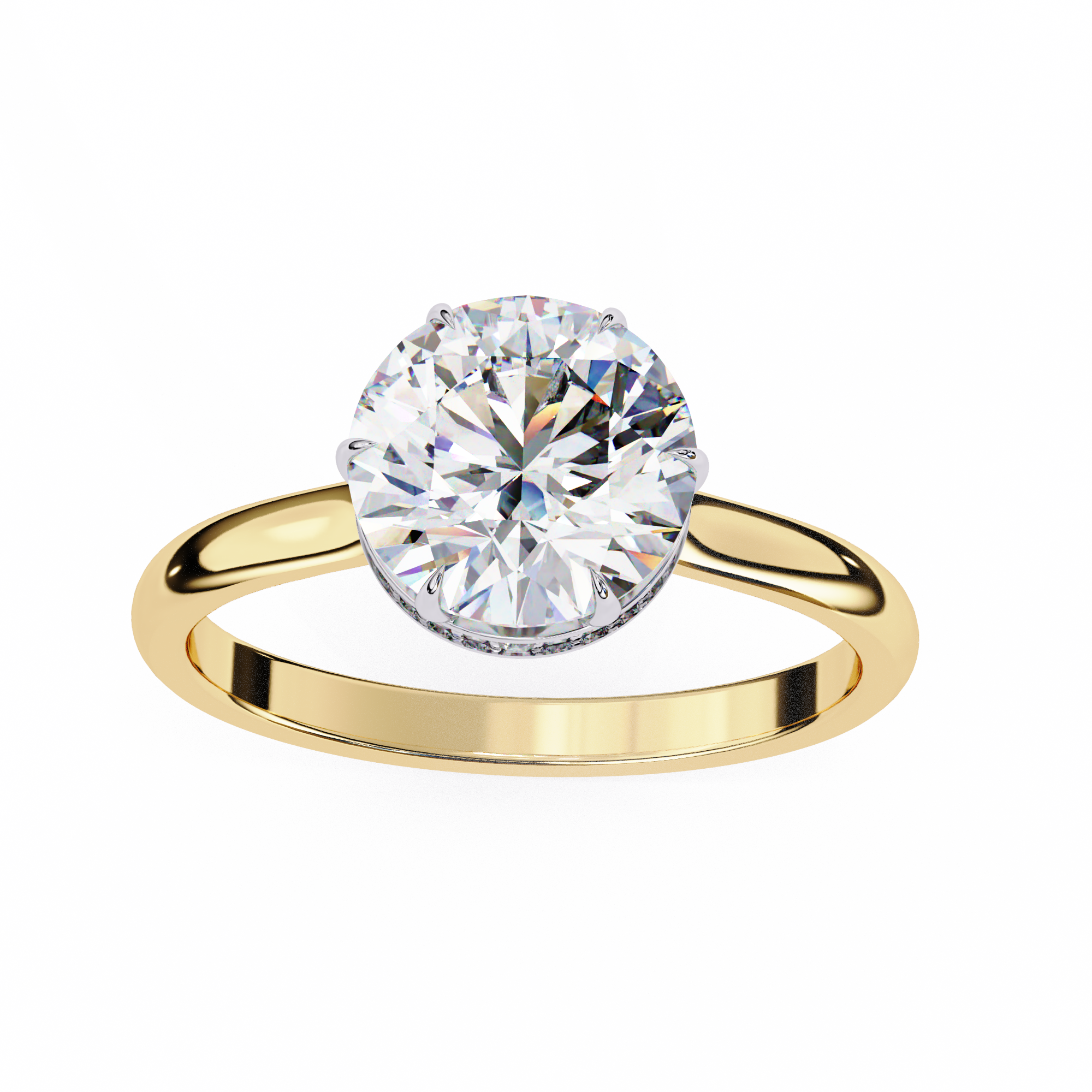 2.25ct Round Brilliant Lab-Grown Diamond Engagement Ring | Hidden Pavé Gallery