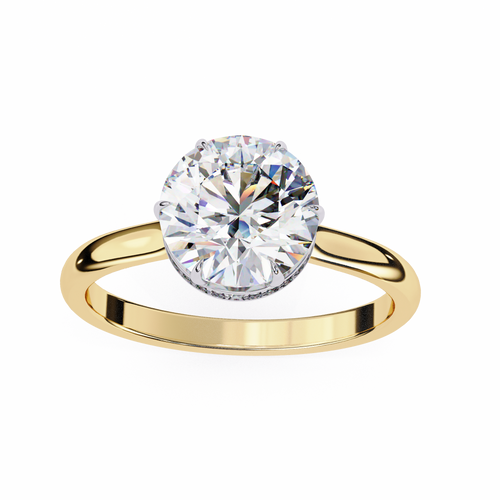 2.25ct Round Brilliant Lab-Grown Diamond Engagement Ring | Hidden Pavé Gallery